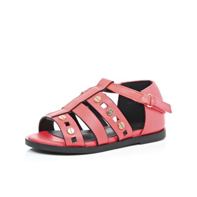 Mini girls coral gladiator sandals
